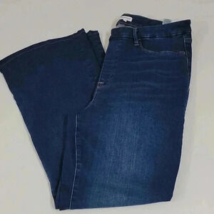 GOOD AMERICAN Womens 5 LARGE Jeans Pull On Flare BLUE Indigo GLF478T